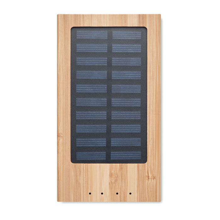 Solar Power Bank in Bamboo Casing