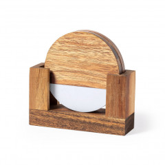 Wood/Marble Elegant Coaster Set