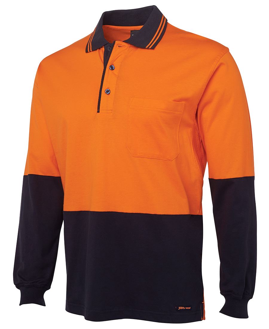 Hi Vis L/S Cotton Polo