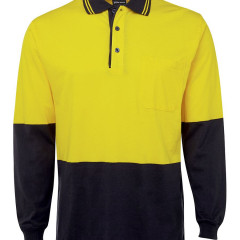 Hi Vis L/S Cotton Polo