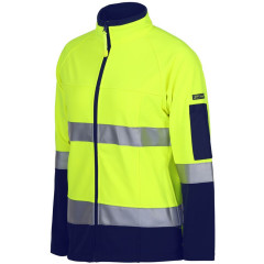 Ladies Hi Vis (D+N) Soft Shell Jacket with Reflective Tape 