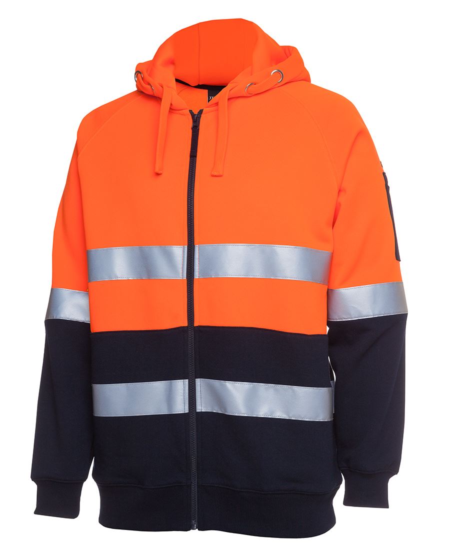 Hi Vis (D+N) Full Zip Fleecy Hoodie | Withers and Co | Hi Vis Apparel