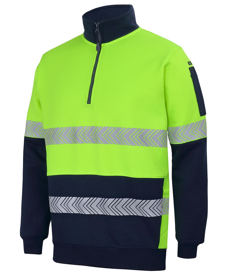 Hi Vis 330G 1/2 Zip Segmented Tape Fleece 