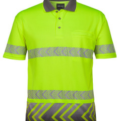Hi Vis S/S Arrow Sub Polo with Segmented Tape 