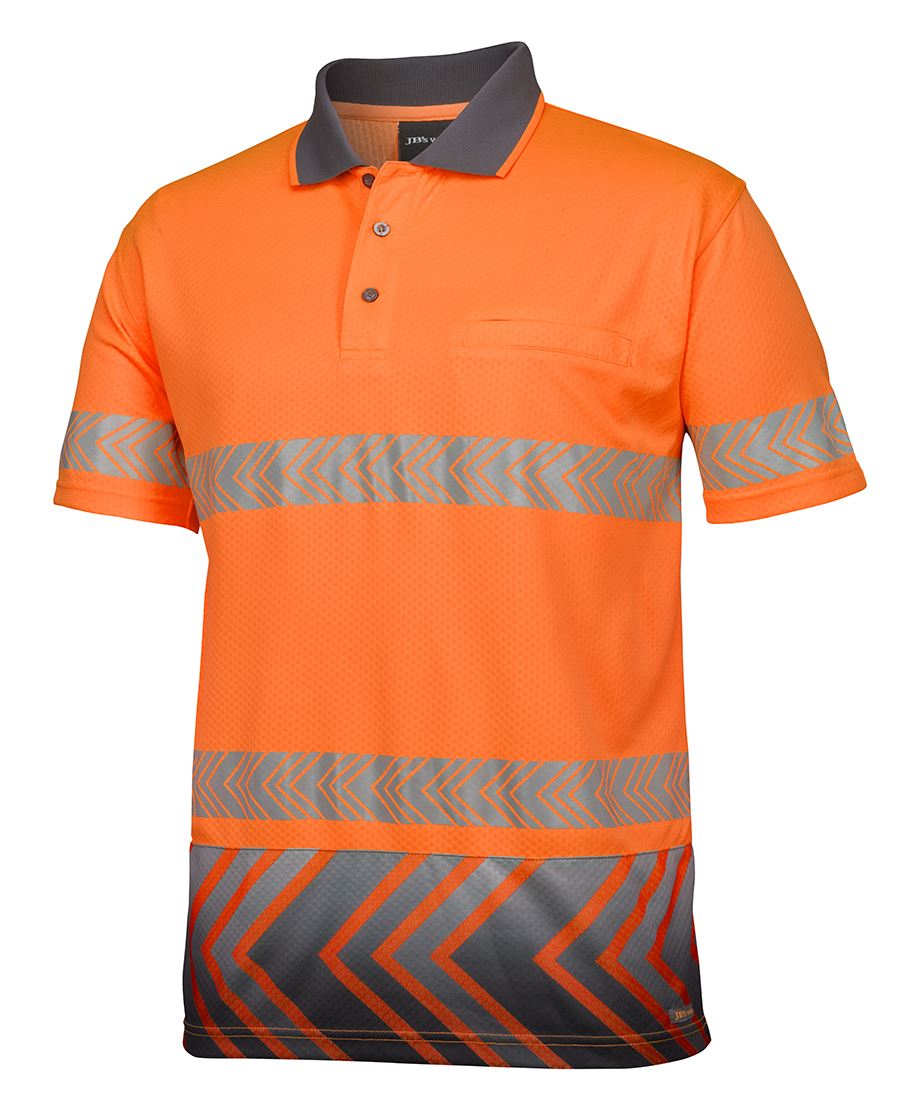 Hi Vis S/S Arrow Sub Polo with Segmented Tape 