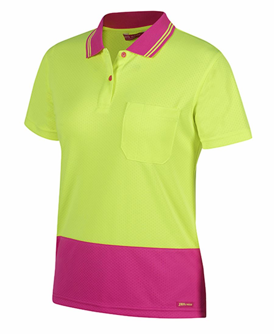 Hi Vis Ladies S/S Jacquard Polo 