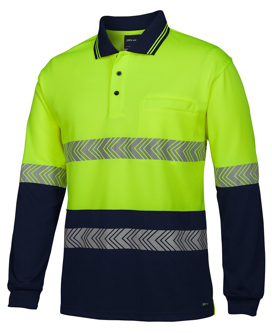 Hi Vis L/S Segmented Tape Polo | Hi Vis Clothing NZ | Hi Vis NZ