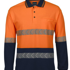 Hi Vis L/S Segmented Tape Polo 