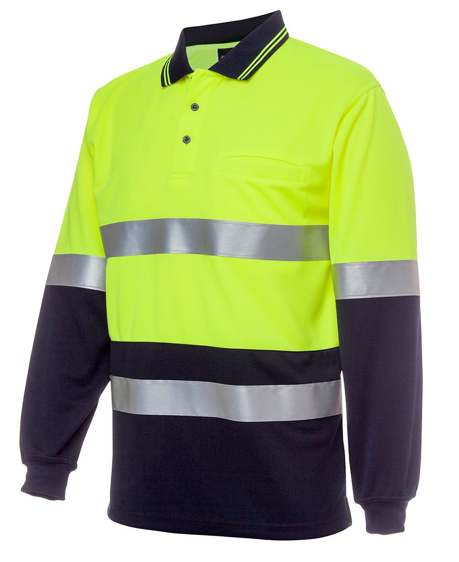 Hi Vis L/S (D+N) Cotton Back Polo 