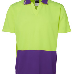Hi Vis S/S Non Button Polo