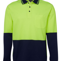 Hi Vis L/S Cotton Back Polo 