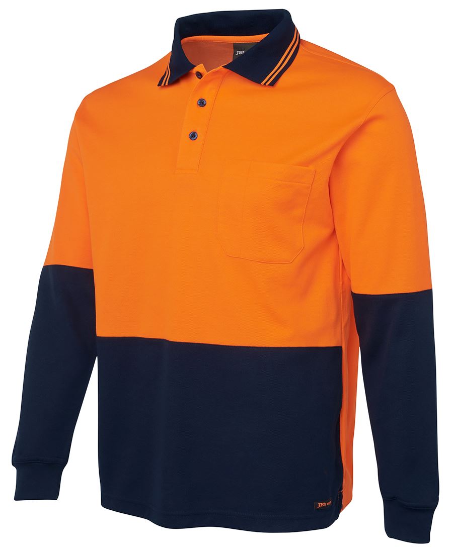 Hi Vis L/S Cotton Back Polo 