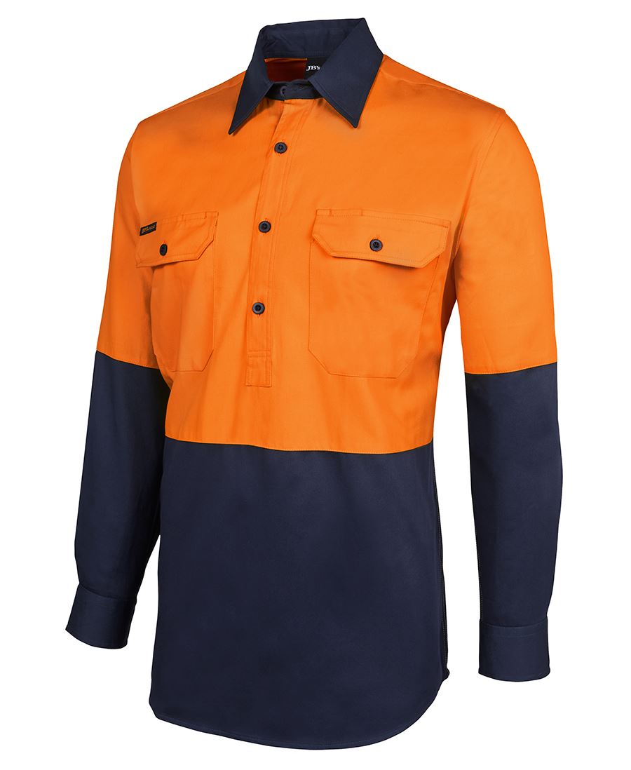 Hi Vis L/S 190G Close Front Shirt