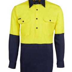 Hi Vis L/S 190G Close Front Shirt