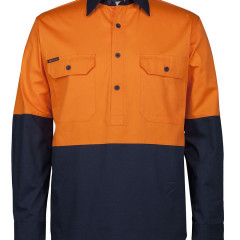 Hi Vis Close Front L/S 150G Work Shirt 