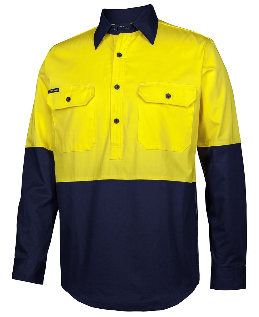 Hi Vis Close Front L/S 150G Work Shirt 