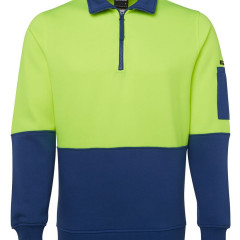 Hi Vis 1/2 Zip Fleecy Sweat 