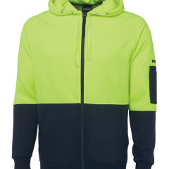 Hi Vis Full Zip Fleecy Hoodie 