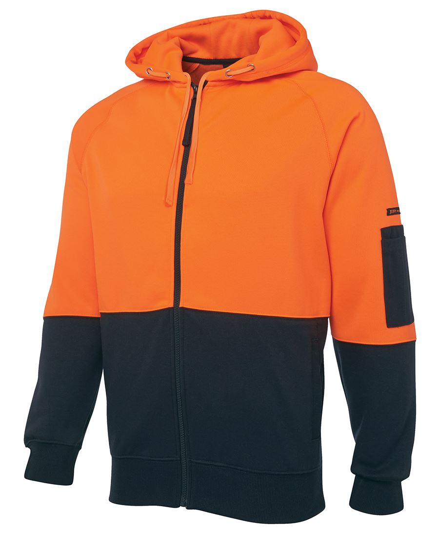 Hi Vis Full Zip Fleecy Hoodie | Withers and Co | Hi Vis Apparel