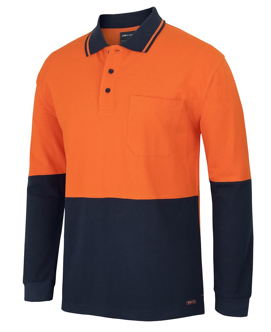 Hi Vis L/S Cotton Pique Trad Polo | Hi Vis Clothing NZ | Hi Vis NZ