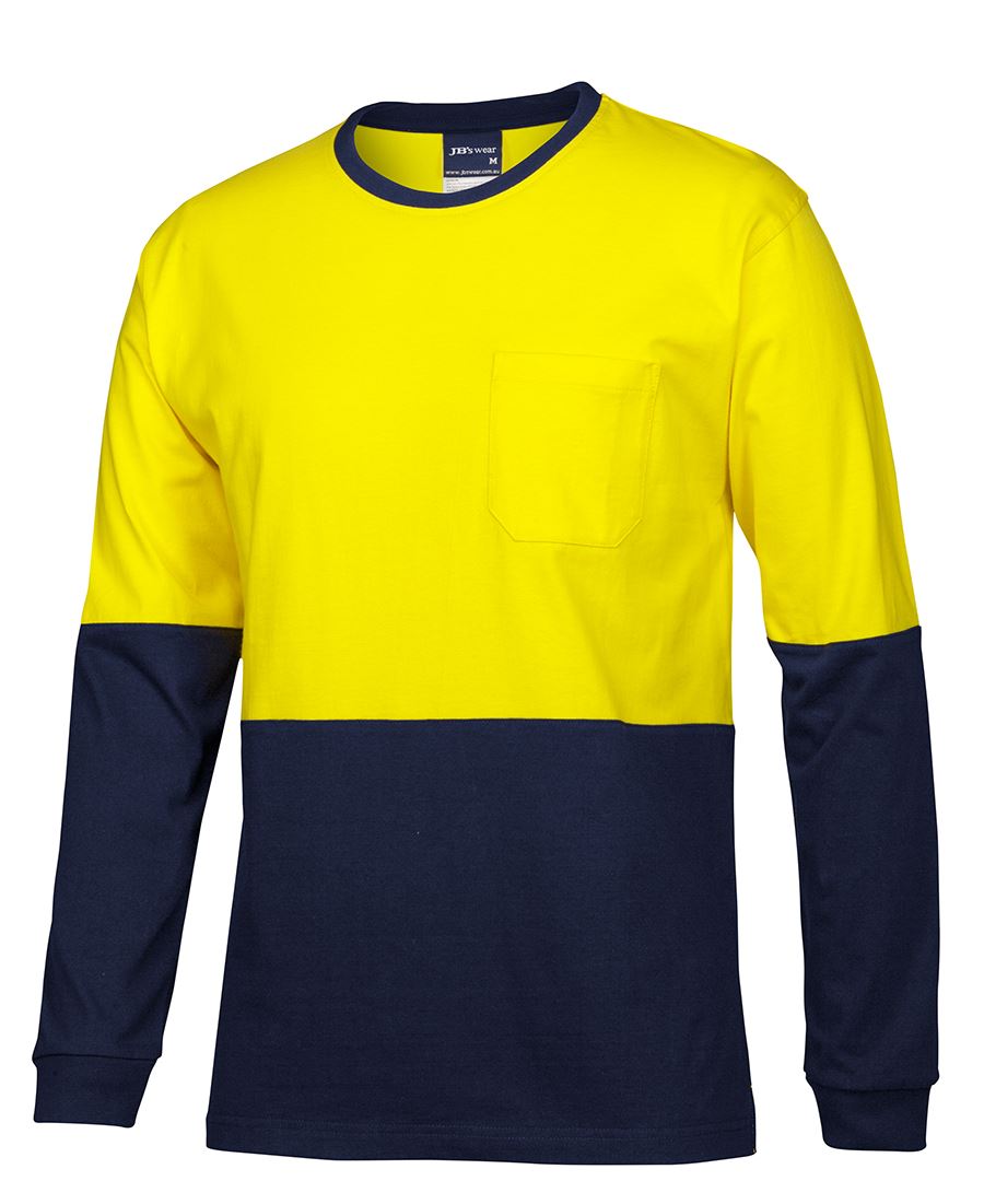 Hi Vis L/S Crew Neck Cotton T-Shirt | Withers and Co | Hi Vis Apparel