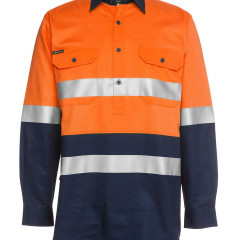 Hi Vis L/S (D+N) 190G Close Front Shirt  