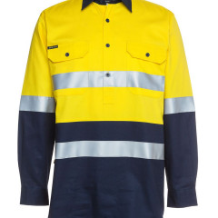 Hi Vis L/S (D+N) 190G Close Front Shirt  