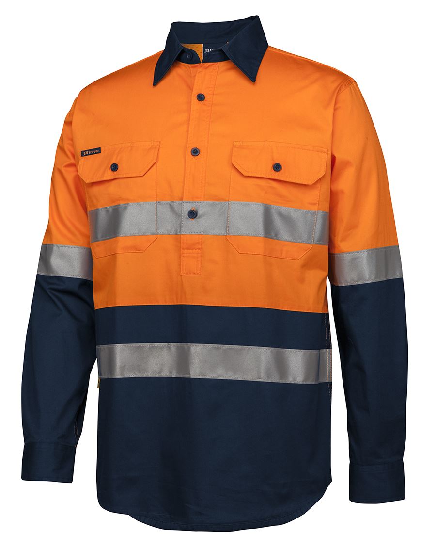 Hi Vis (D+N) Close Front L/S 150G Work Shirt | Withers and Co | Hi Vis Apparel