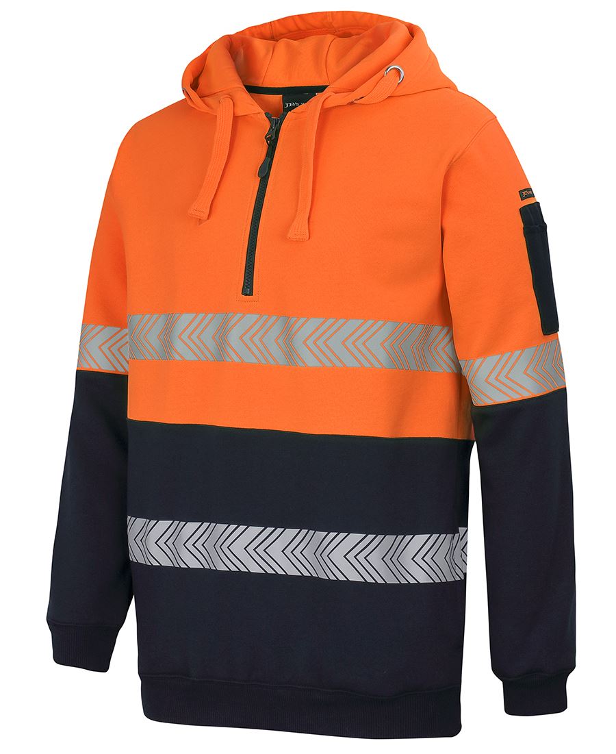 Hi Vis 1/2 Zip Segmented Tape Hoodie | Withers and Co | Hi Vis Apparel