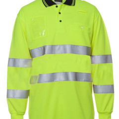 Hi Vis Bio Motion (D+N) L/S Polo with Reflective Tape