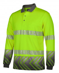 Hi Vis L/S Arrow Sub Polo with Segmented Tape