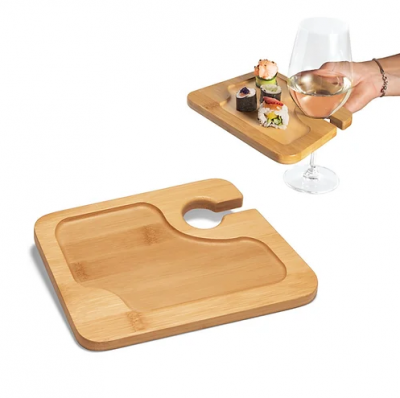 Bamboo plate and cup holder