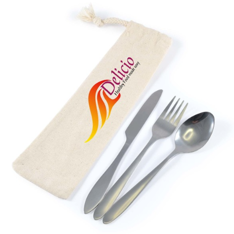 Banquet Cutlery Set in Calico Pouch