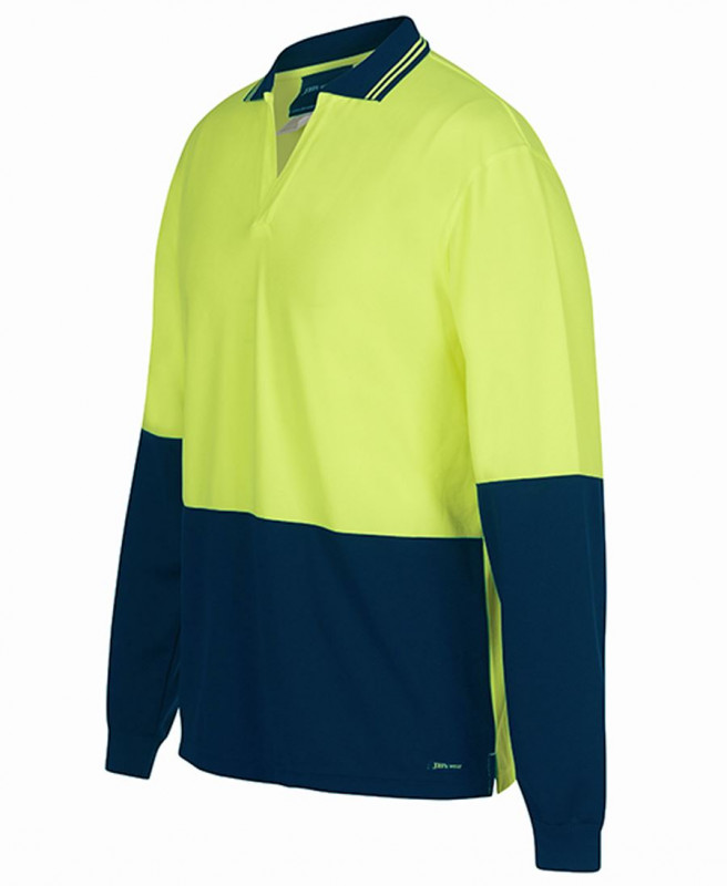 Hi Vis L/S Non Button Polo | Withers and Co | Hi Vis Apparel  
