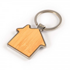 House Bamboo Zinc Keytag