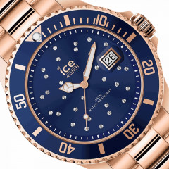 Ice Watch - ICE Steel-Blue Cosmos Rose Gold-Medium-3H