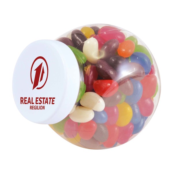 Assorted Colour Mini Jelly Beans in Container | Branded Jelly Beans | Printed Jelly Beans NZ | Withers & Co