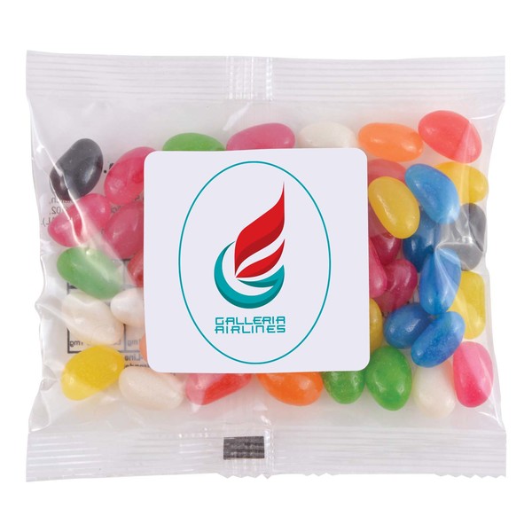 Assorted Colour Mini Jelly Beans in 50 Gram Cello Bag | Branded Jelly Beans | Printed Jelly Beans NZ | Withers & Co