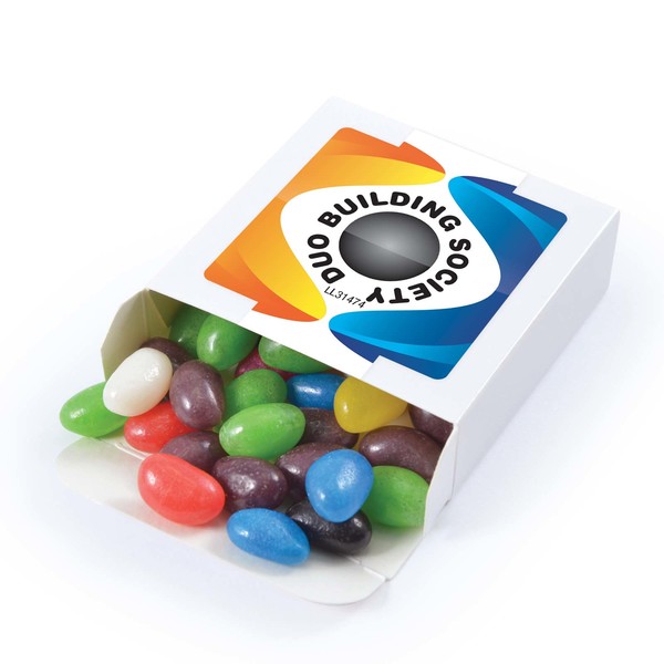 Assorted Colour Jelly Beans in 50g Box | Branded Jelly Beans | Printed Jelly Beans NZ | Withers & Co