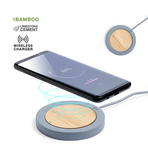 Limestone Cement/ Bamboo Wireless Charger