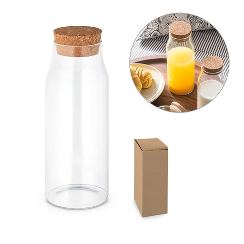 1L Glass Bottle with Cork Lid