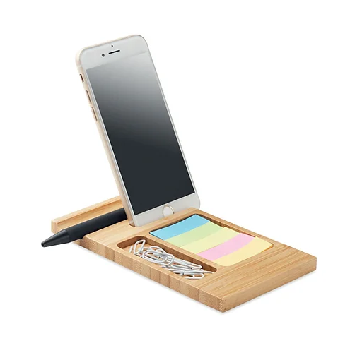 Bamboo Desk Phone Stand with accessories | Custom Desk Phone Stand | Custom Merchandise | Merchandise | Promotional Products NZ | Branded merchandise NZ | Branded Merch | Personalised Merchandise | Custom Promotional Products | Promotional Merchandise