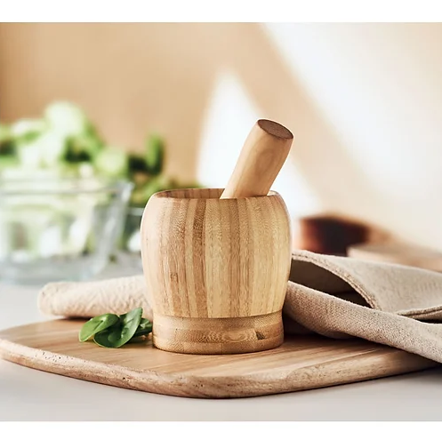 Bamboo Mortar and Pestle Set