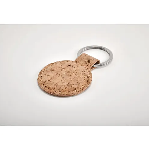 Round cork key ring