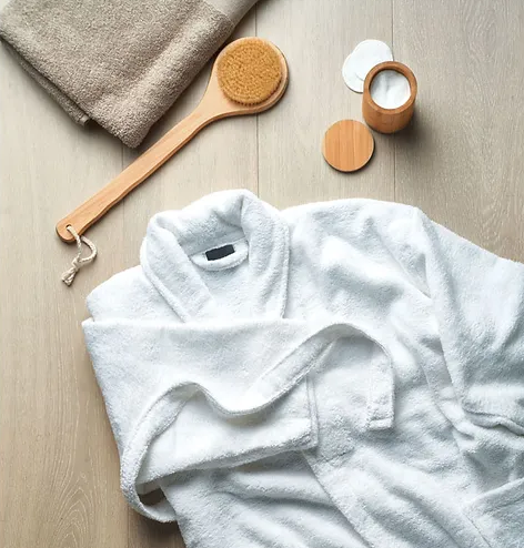 Bathrobe in 100% organic cotton