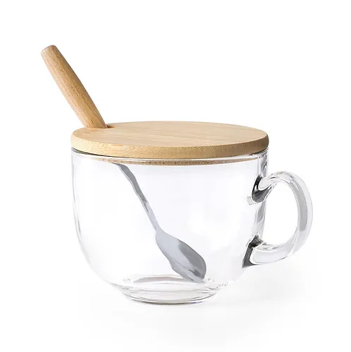 Yirax Glass Mug with Spoon