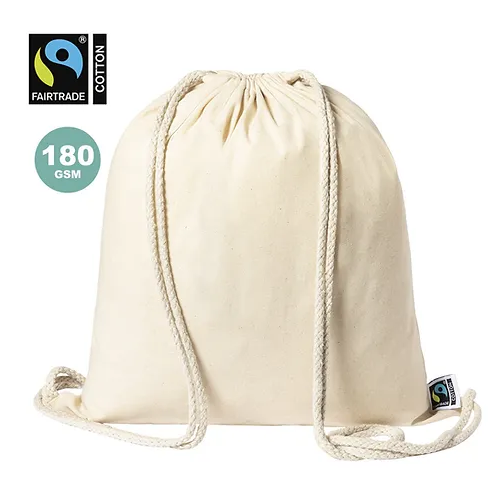 Fairtrade - Sanfer Drawstring Bag | Custom Drawstring Bag | Customised Drawstring Bag | Personalised Drawstring Bag | Drawstring Bags | custom bags with logo | custom bags with logo wholesale | branding bags for business | branded reusable bags |