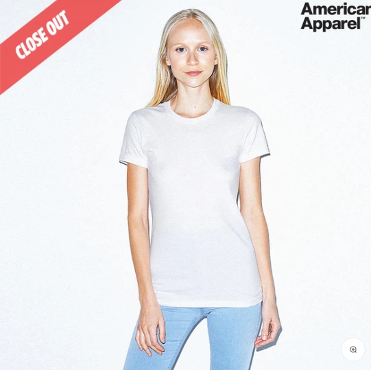 American Apparel Womens Fine Jersey Classic Short Sleeve T-Shirt