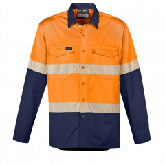 Mens Rugged Cooling Hi Vis Segmented Tape Long Sleeve Shirt