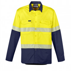 Mens Rugged Cooling Hi Vis Segmented Tape Long Sleeve Shirt